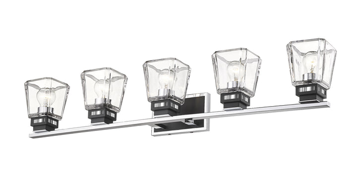 Z-Lite Jackson 474-5V-CH-MB Bath Vanity Light 43 in. wide - Chrome / Matte Black