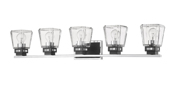 Z-Lite Jackson 474-5V-CH-MB Bath Vanity Light 43 in. wide - Chrome / Matte Black
