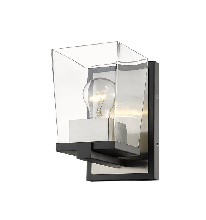 Z-Lite Bleeker Street 475-1S-MB-BN Wall Sconce Light - Matte Black / Brushed Nickel