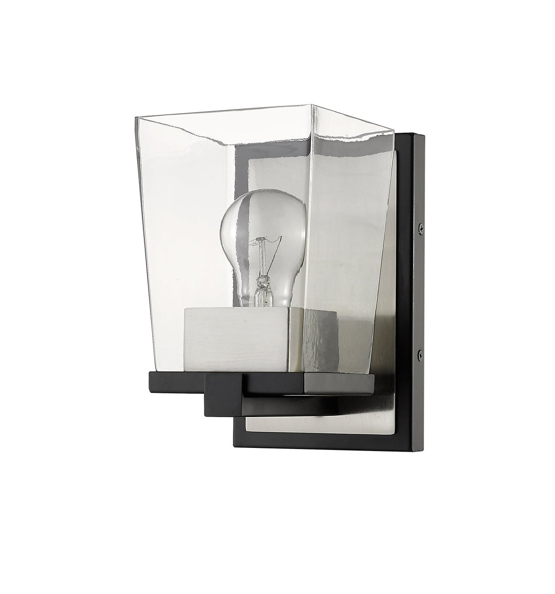 Z-Lite Bleeker Street 475-1S-MB-BN Wall Sconce Light - Matte Black / Brushed Nickel