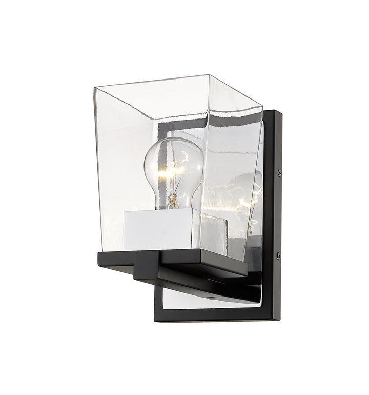 Z-Lite Bleeker Street 475-1S-MB-CH Wall Sconce Light - Matte Black / Chrome