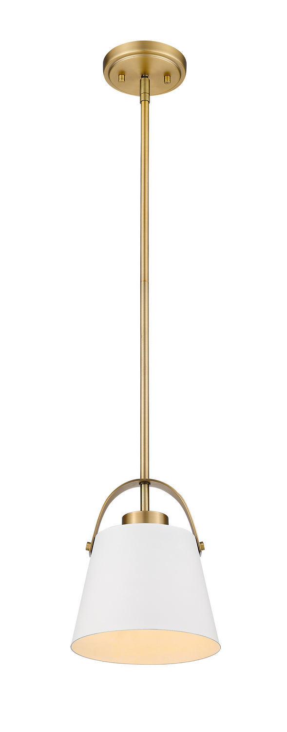 Z-Lite Z-Studio 726MP-MW+HBR Pendant Light - Matte White / Heritage Brass