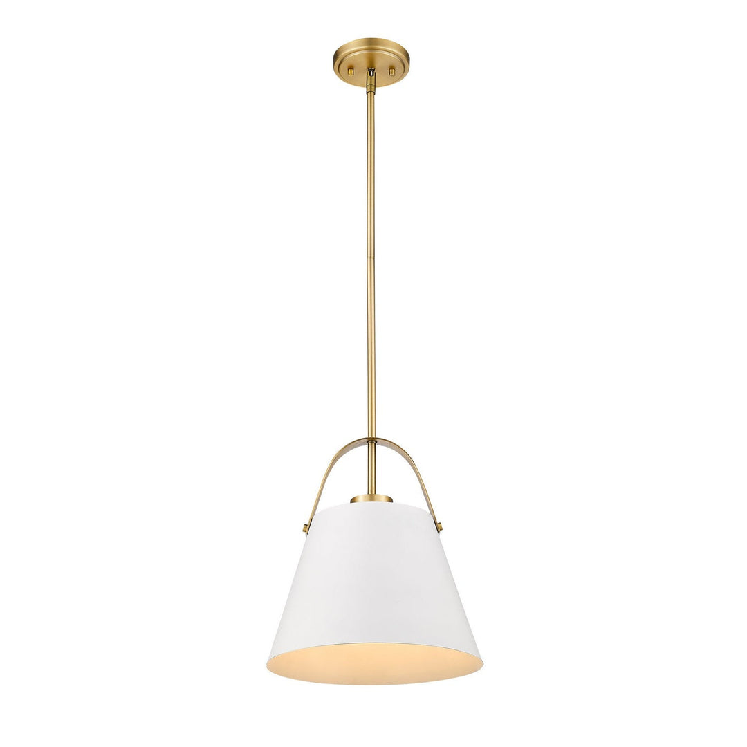 Z-Lite Z-Studio 726P-MW+HBR Pendant Light - Matte White / Heritage Brass