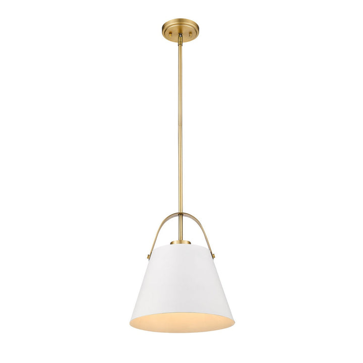 Z-Lite Z-Studio 726P-MW+HBR Pendant Light - Matte White / Heritage Brass