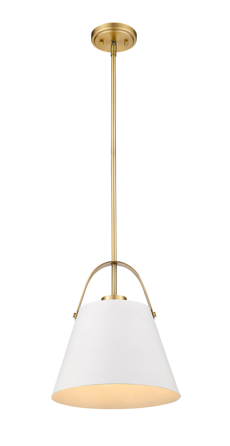 Z-Lite Z-Studio 726P-MW+HBR Pendant Light - Matte White / Heritage Brass