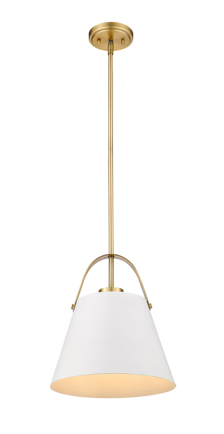 Z-Lite Z-Studio 726P-MW+HBR Pendant Light - Matte White / Heritage Brass