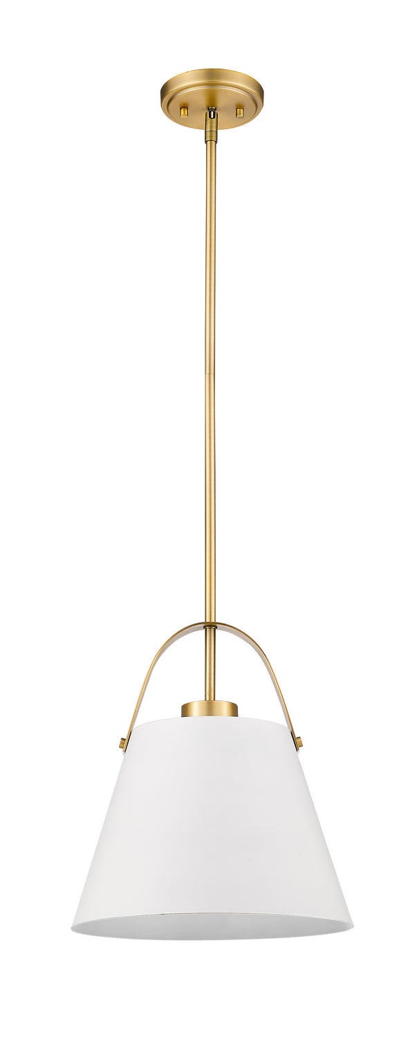 Z-Lite Z-Studio 726P-MW+HBR Pendant Light - Matte White / Heritage Brass