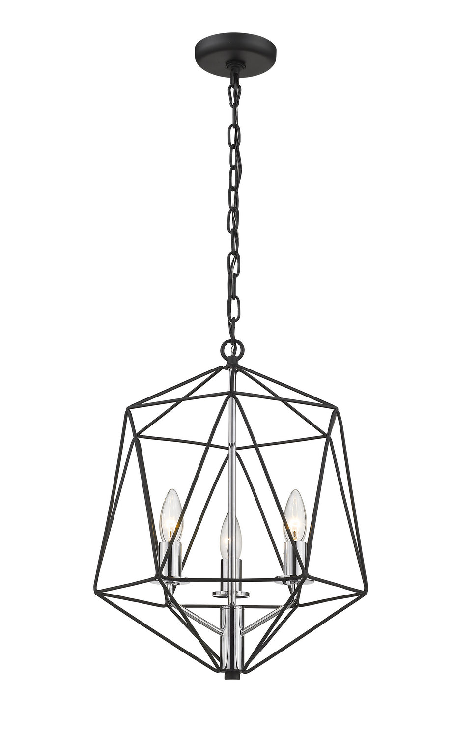 Z-Lite Geo 918-14MB-CH Pendant Light - Matte Black / Chrome