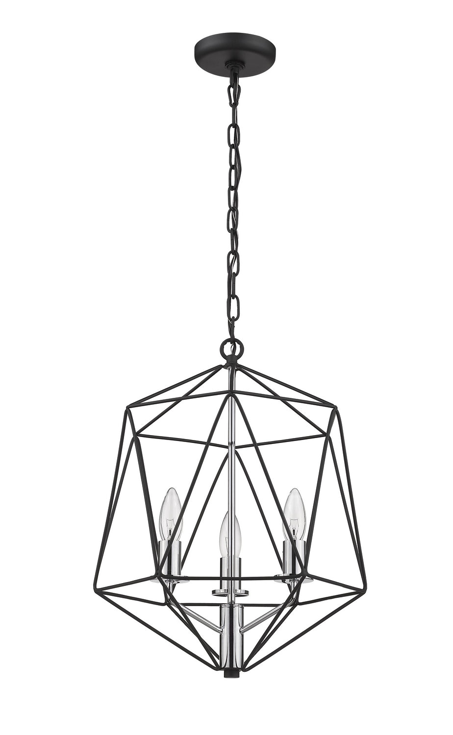 Z-Lite Geo 918-14MB-CH Pendant Light - Matte Black / Chrome