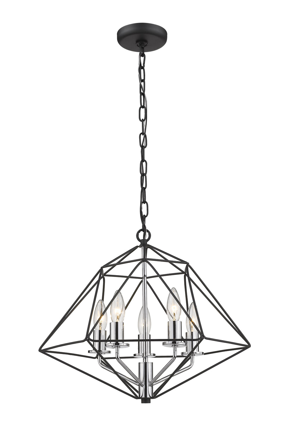 Z-Lite Geo 918-18MB-CH Chandelier Light - Matte Black / Chrome