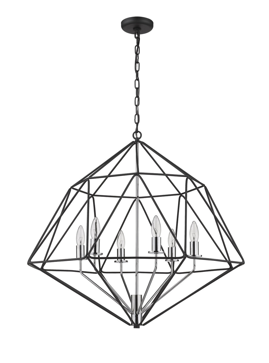 Z-Lite Geo 918-30MB-CH Chandelier Light - Matte Black / Chrome