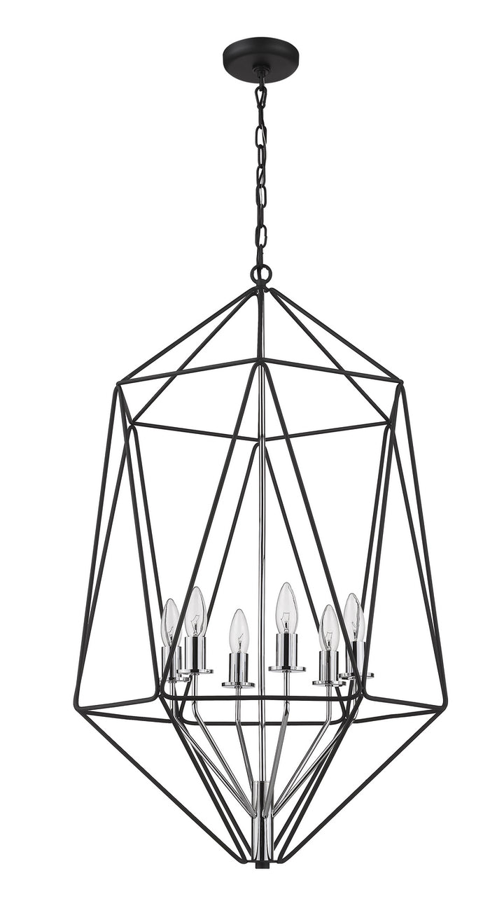 Z-Lite Geo 918-35MB-CH Pendant Light - Matte Black / Chrome