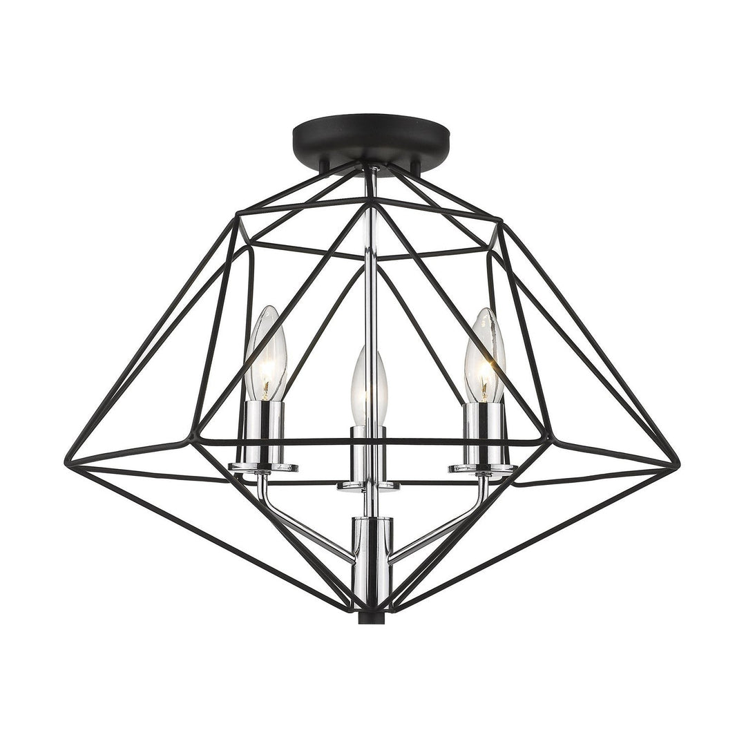 Z-Lite Geo 918SF-MB-CH Ceiling Light - Matte Black / Chrome
