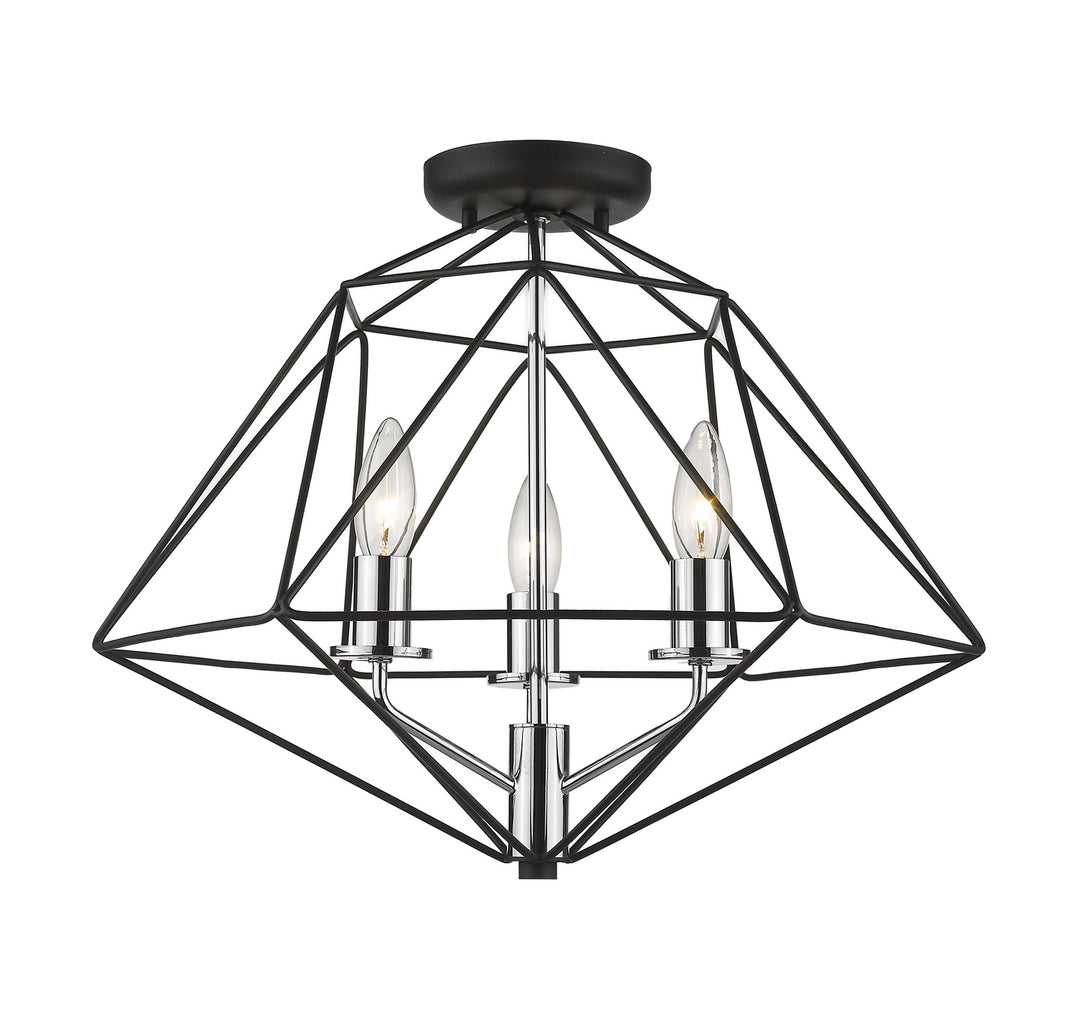 Z-Lite Geo 918SF-MB-CH Ceiling Light - Matte Black / Chrome