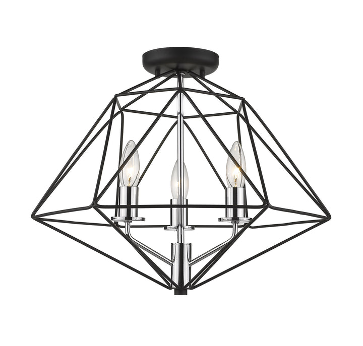 Z-Lite Geo 918SF-MB-CH Ceiling Light - Matte Black / Chrome