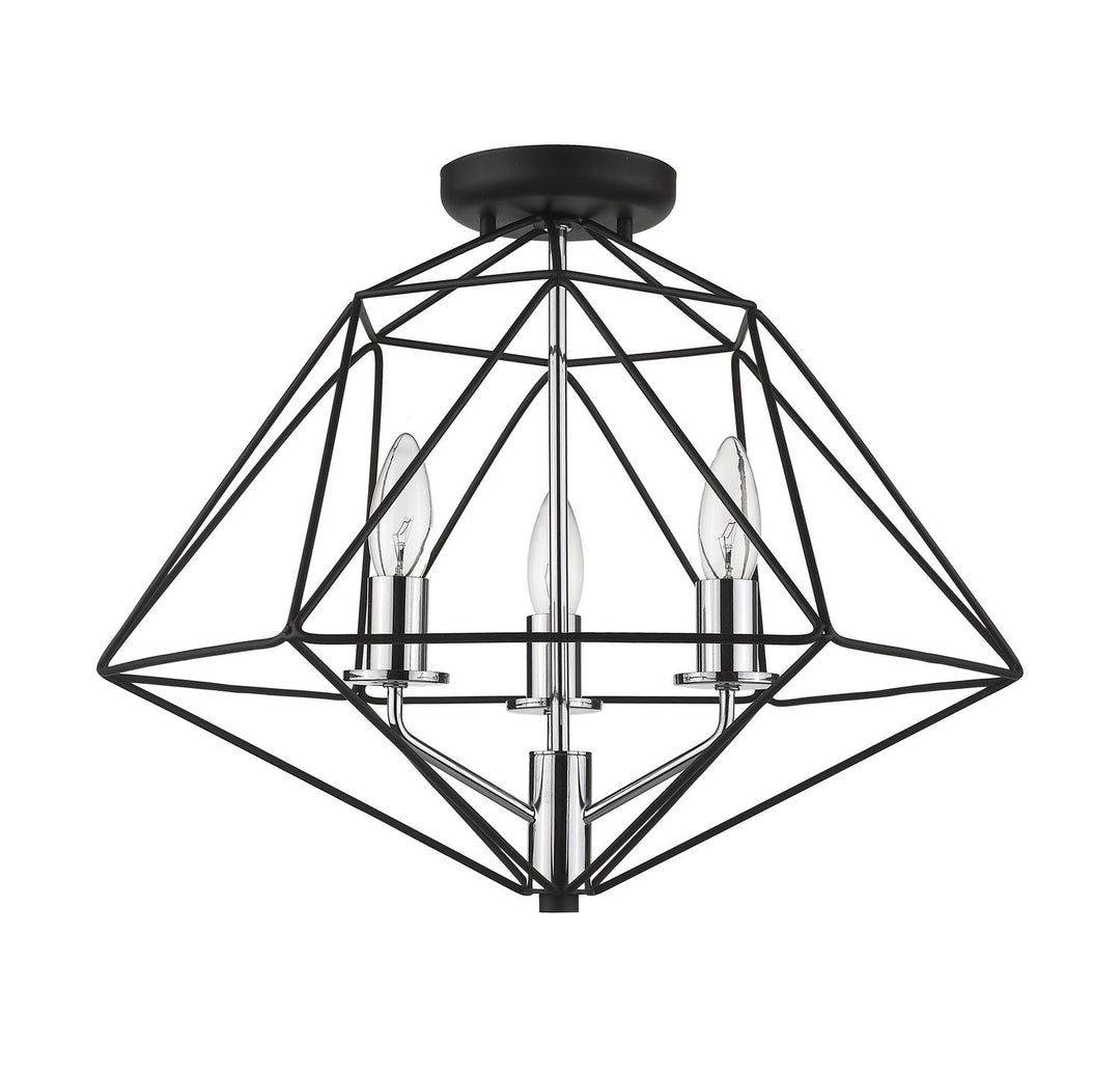 Z-Lite Geo 918SF-MB-CH Ceiling Light - Matte Black / Chrome