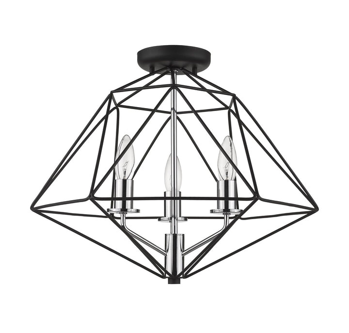 Z-Lite Geo 918SF-MB-CH Ceiling Light - Matte Black / Chrome