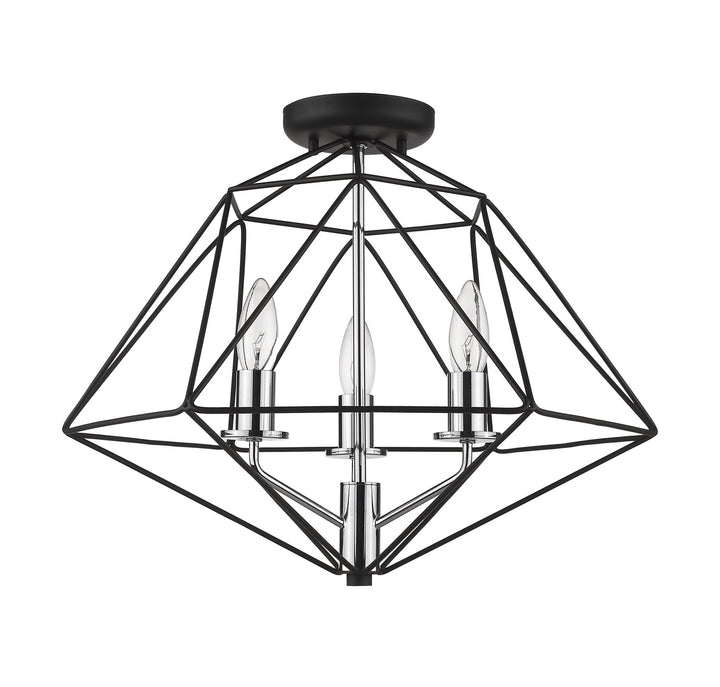 Z-Lite Geo 918SF-MB-CH Ceiling Light - Matte Black / Chrome