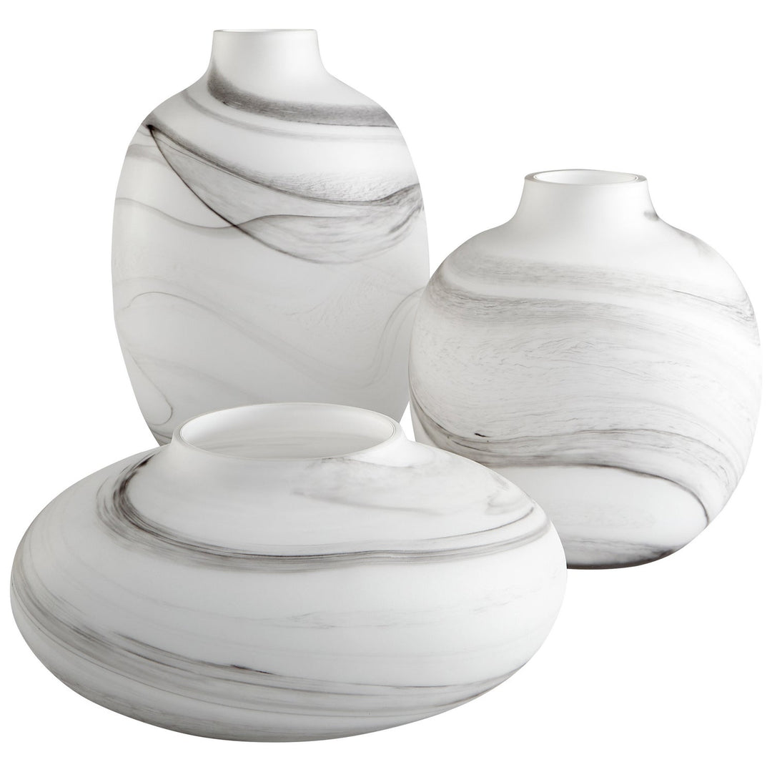 Cyan 10467 Vases & Planters - White And Black Swirl