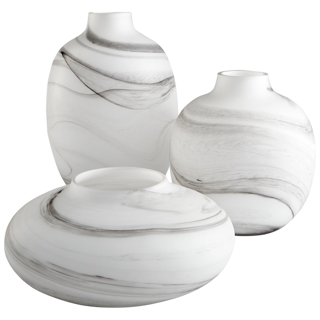 Cyan 10467 Vases & Planters - White And Black Swirl