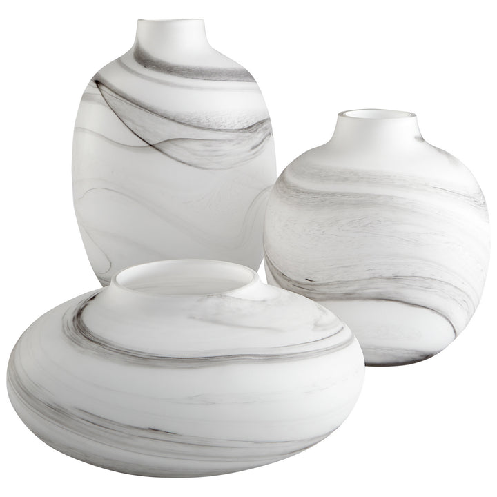 Cyan 10467 Vases & Planters - White And Black Swirl