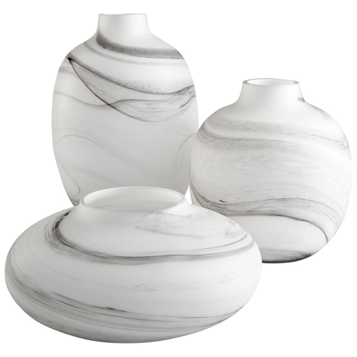 Cyan 10468 Vases & Planters - White And Black Swirl