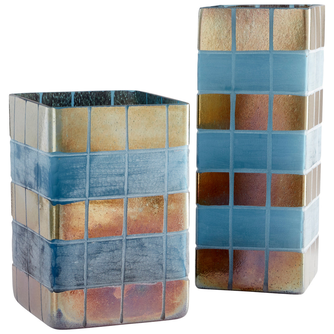 Cyan 10488 Vases & Planters - Irridescent Gold And Blue