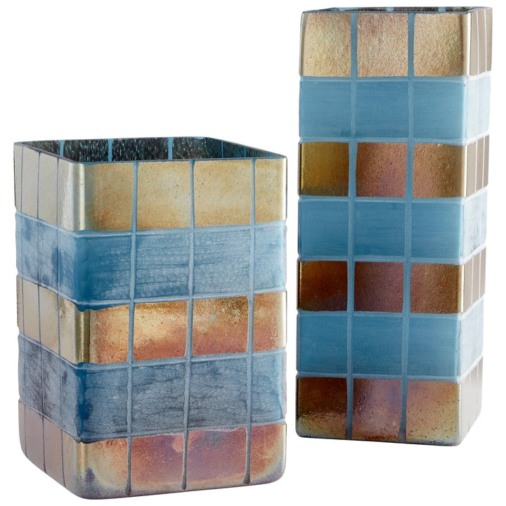 Cyan 10488 Vases & Planters - Irridescent Gold And Blue