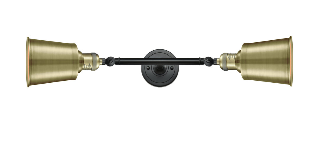 Innovations Franklin Restoration 208L-BAB-M9-AB Bath Vanity Light 6 in. wide - Black Antique Brass