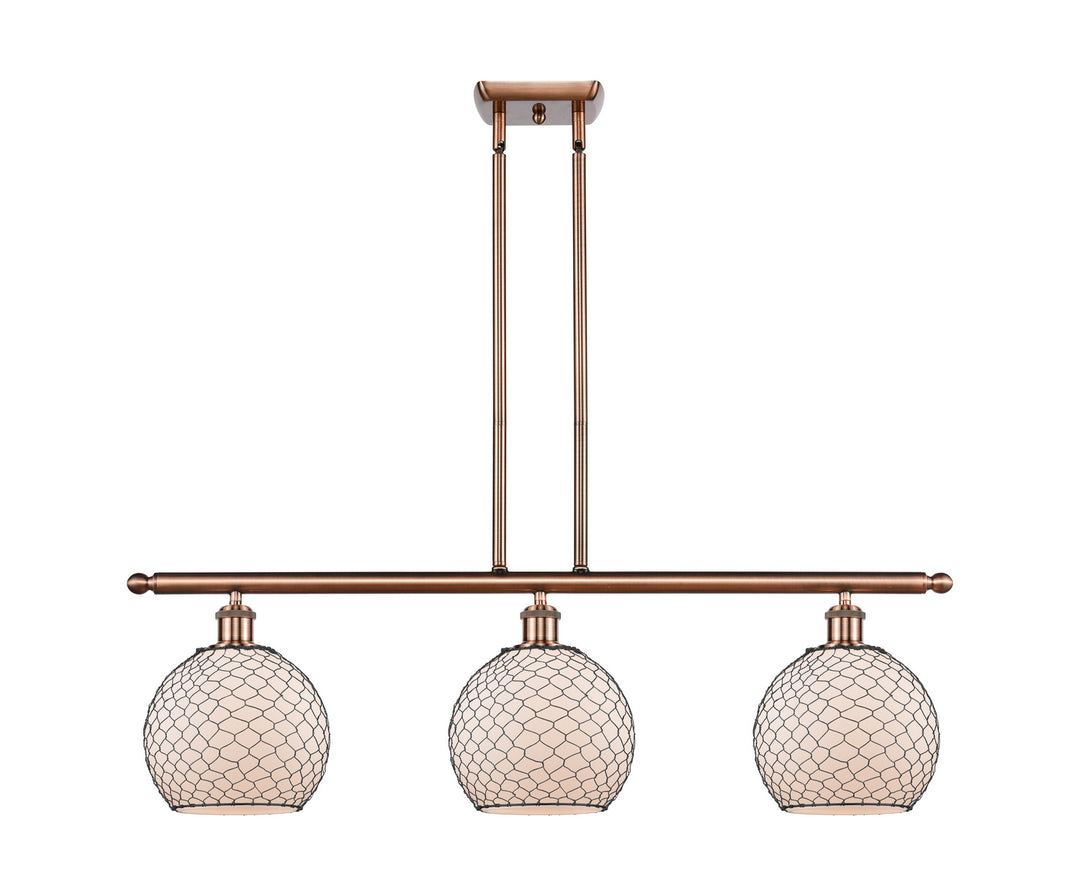 Innovations Ballston 516-3I-AC-G121-8CBK Chandelier Light - Antique Copper