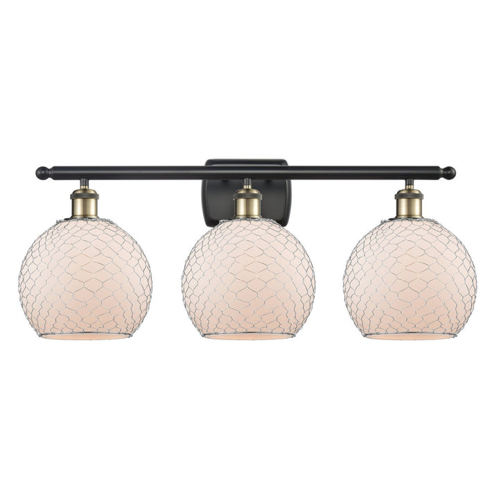 Innovations Ballston 516-3W-BAB-G121-8CSN Bath Vanity Light 26 in. wide - Black Antique Brass