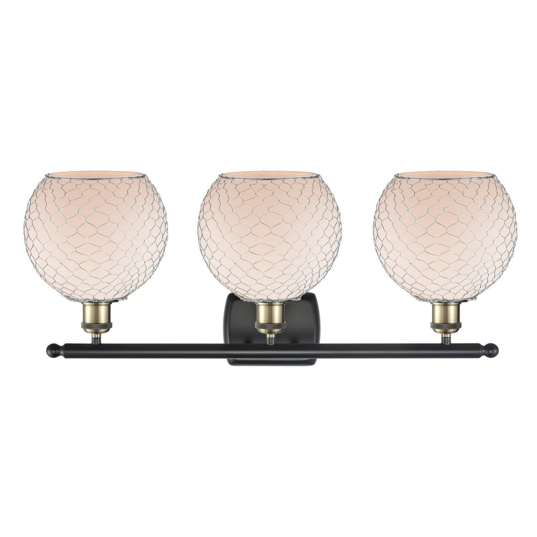 Innovations Ballston 516-3W-BAB-G121-8CSN-LED Bath Vanity Light 26 in. wide - Black Antique Brass