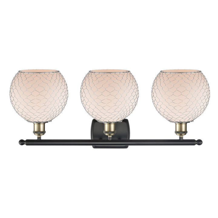 Innovations Ballston 516-3W-BAB-G121-8CSN-LED Bath Vanity Light 26 in. wide - Black Antique Brass