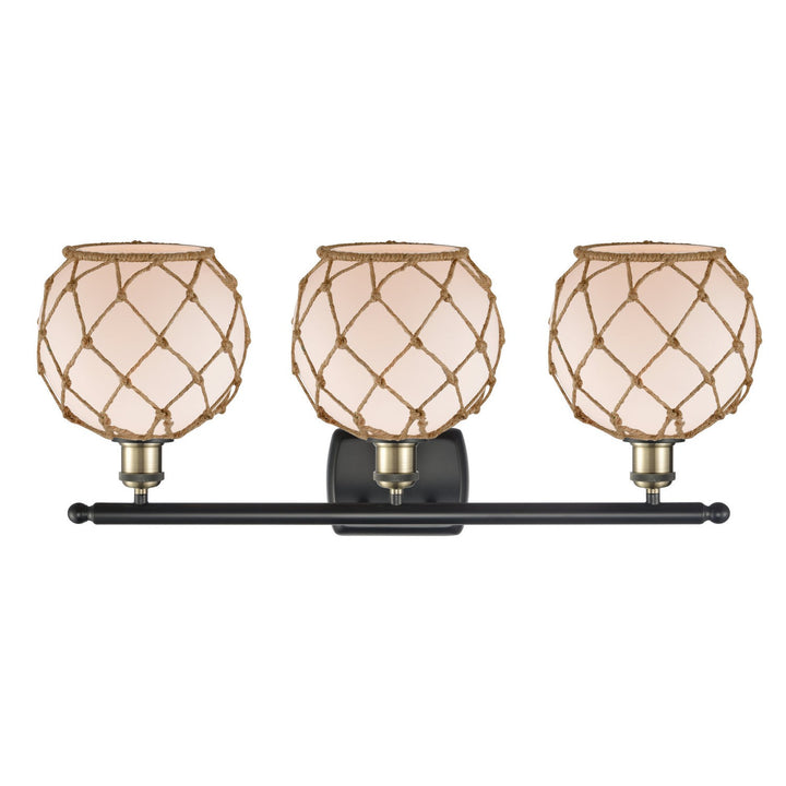 Innovations Ballston 516-3W-BAB-G121-8RB-LED Bath Vanity Light 26 in. wide - Black Antique Brass