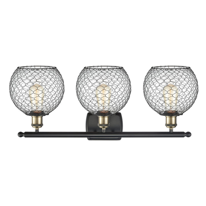 Innovations Ballston 516-3W-BAB-G122-8CBK Bath Vanity Light 26 in. wide - Black Antique Brass