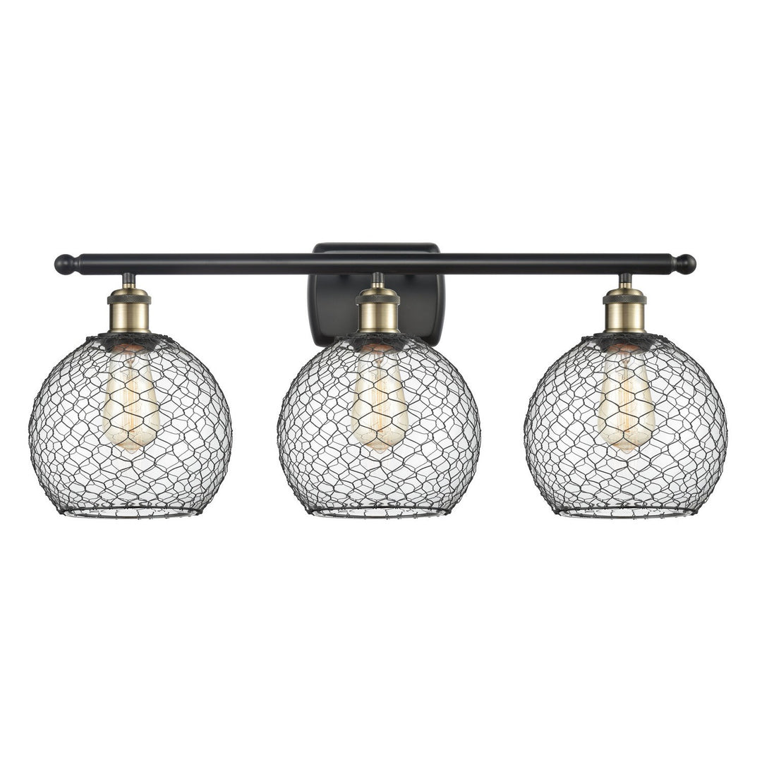Innovations Ballston 516-3W-BAB-G122-8CBK Bath Vanity Light 26 in. wide - Black Antique Brass
