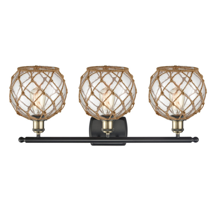 Innovations Ballston 516-3W-BAB-G122-8RB-LED Bath Vanity Light 26 in. wide - Black Antique Brass