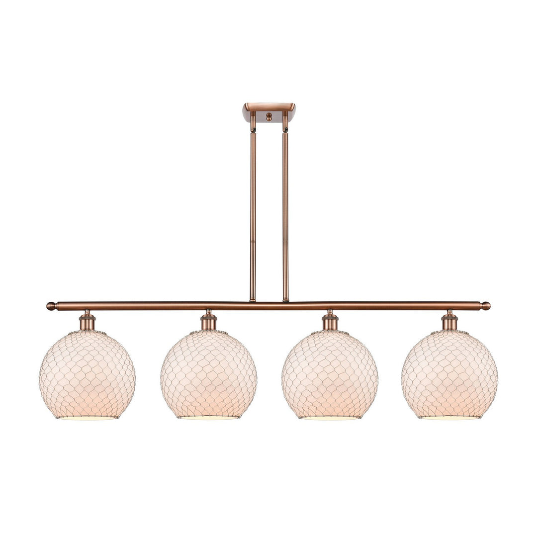 Innovations Ballston 516-4I-AC-G121-10CSN-LED Chandelier Light - Antique Copper