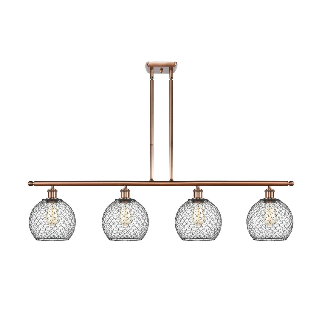 Innovations Ballston 516-4I-AC-G122-8CBK-LED Chandelier Light - Antique Copper