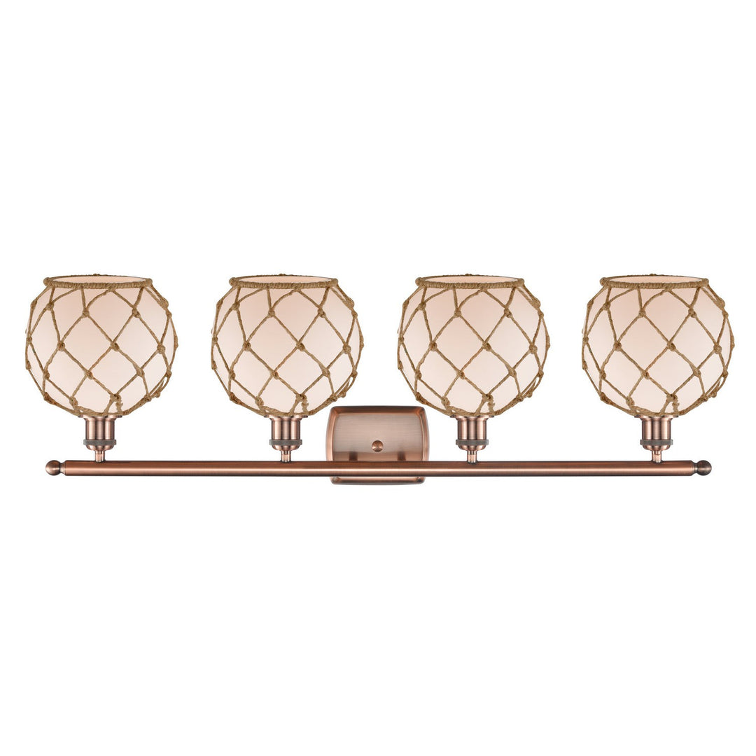 Innovations Ballston 516-4W-AC-G121-8RB-LED Bath Vanity Light 36 in. wide - Antique Copper