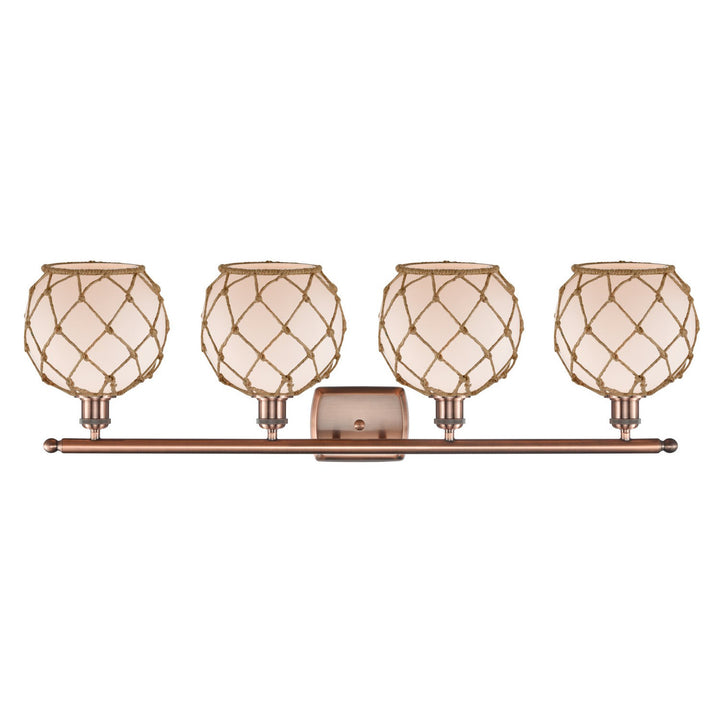 Innovations Ballston 516-4W-AC-G121-8RB-LED Bath Vanity Light 36 in. wide - Antique Copper