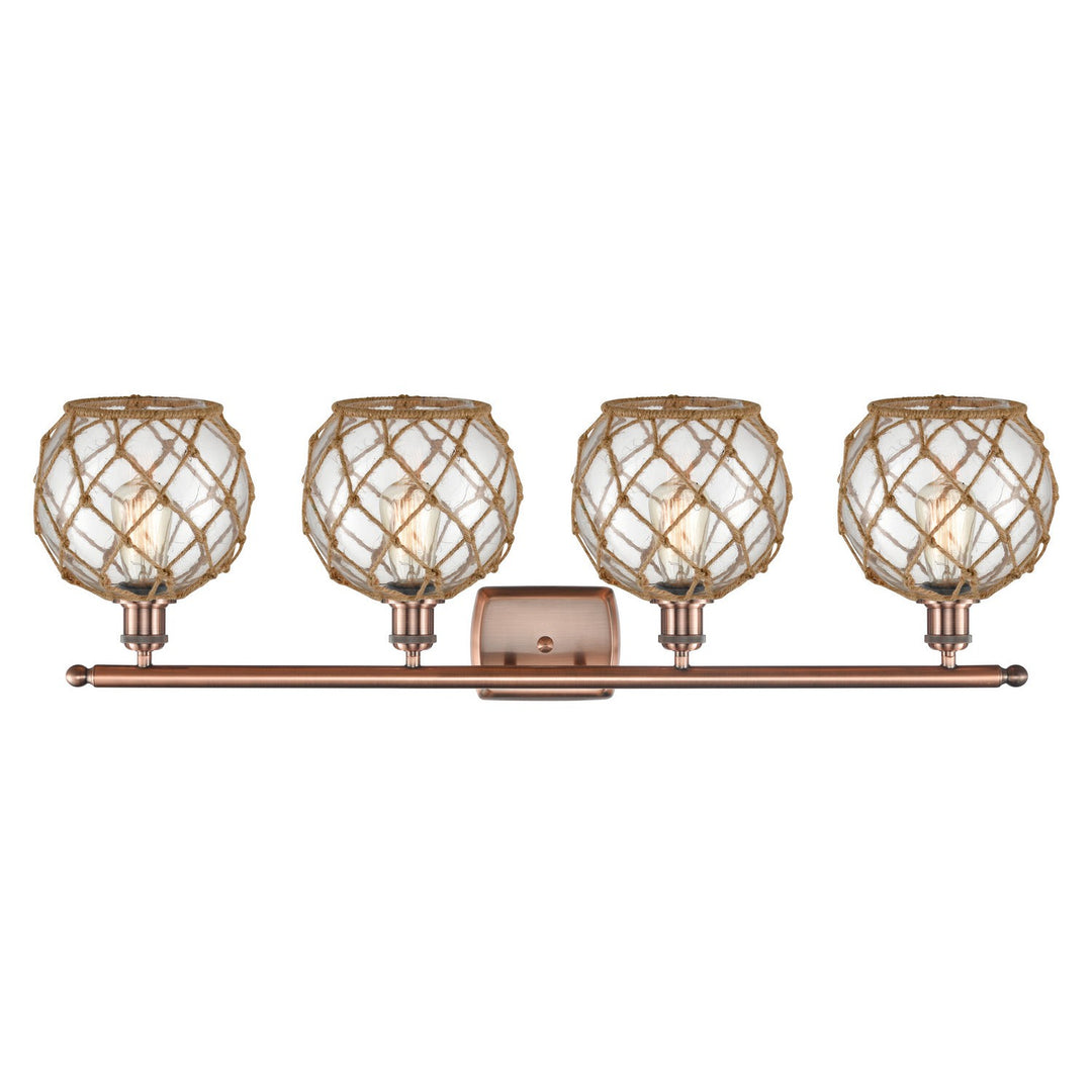Innovations Ballston 516-4W-AC-G122-8RB Bath Vanity Light 36 in. wide - Antique Copper