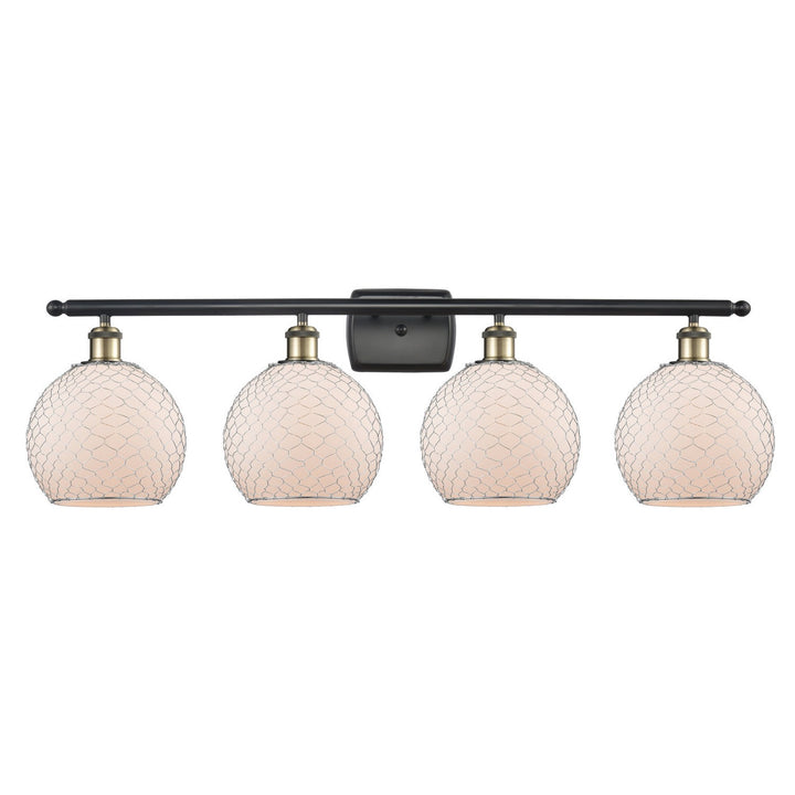 Innovations Ballston 516-4W-BAB-G121-8CSN Bath Vanity Light 36 in. wide - Black Antique Brass