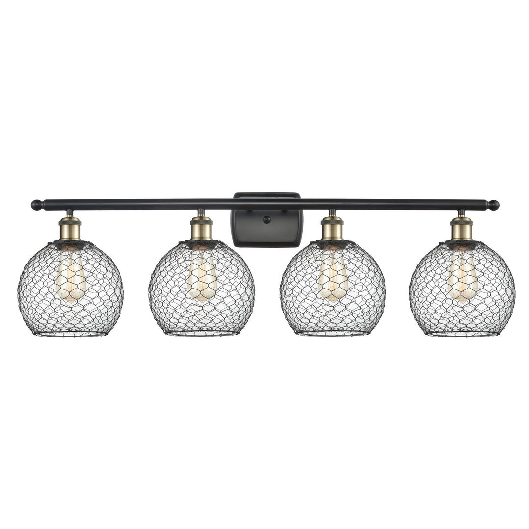 Innovations Ballston 516-4W-BAB-G122-8CBK Bath Vanity Light 36 in. wide - Black Antique Brass