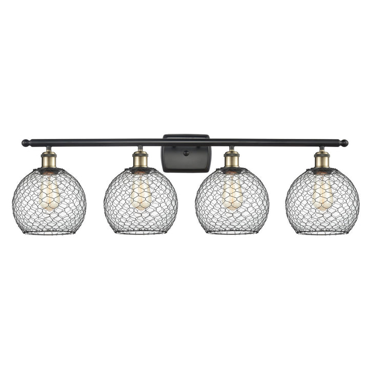 Innovations Ballston 516-4W-BAB-G122-8CBK-LED Bath Vanity Light 36 in. wide - Black Antique Brass