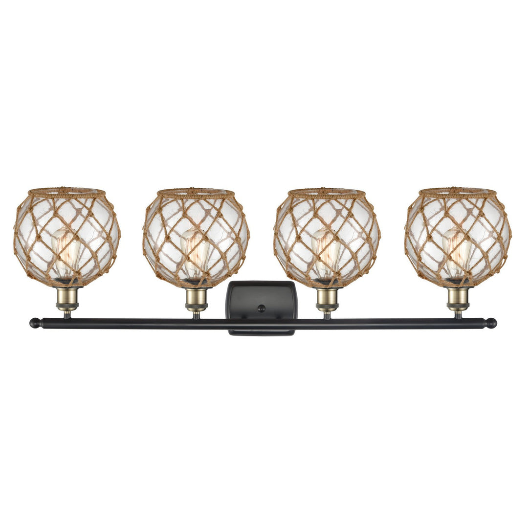 Innovations Ballston 516-4W-BAB-G122-8RB Bath Vanity Light 36 in. wide - Black Antique Brass
