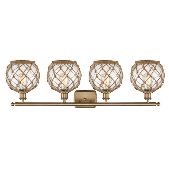 Innovations Ballston 516-4W-BB-G122-8RB-LED Bath Vanity Light 36 in. wide - Brushed Brass