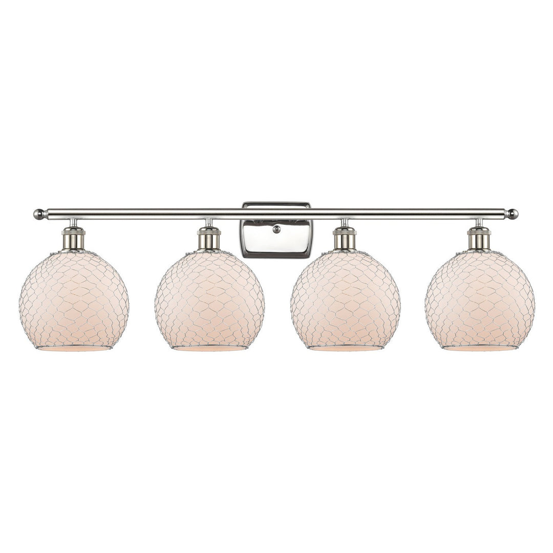 Innovations Ballston 516-4W-PN-G121-8CSN-LED Bath Vanity Light 36 in. wide - Polished Nickel