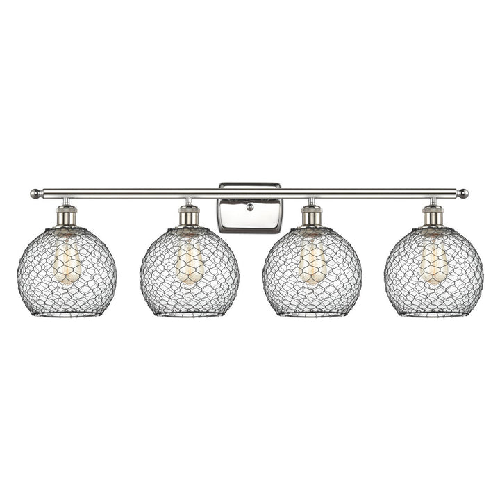 Innovations Ballston 516-4W-PN-G122-8CBK Bath Vanity Light 36 in. wide - Polished Nickel