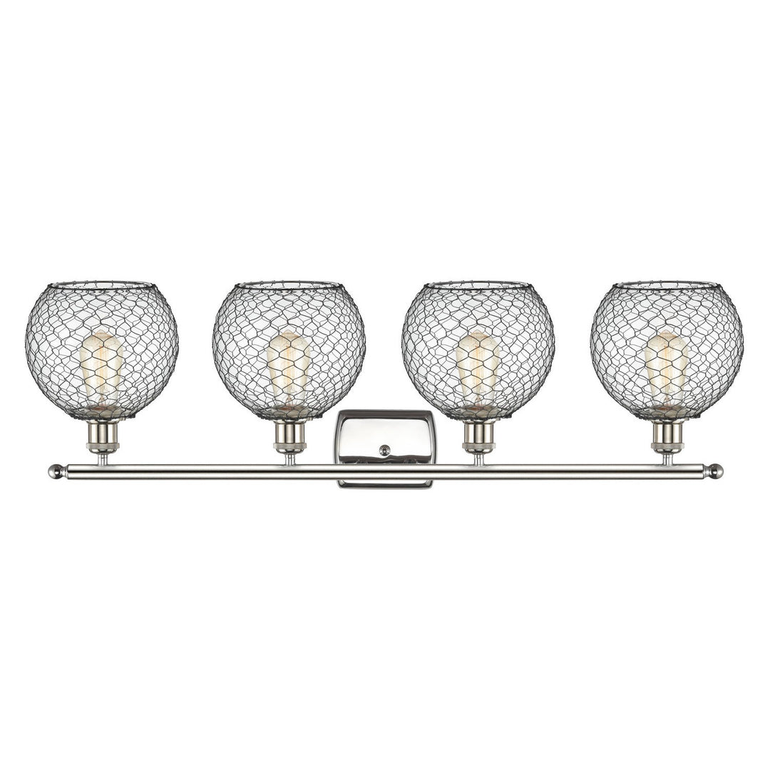 Innovations Ballston 516-4W-PN-G122-8CBK-LED Bath Vanity Light 36 in. wide - Polished Nickel